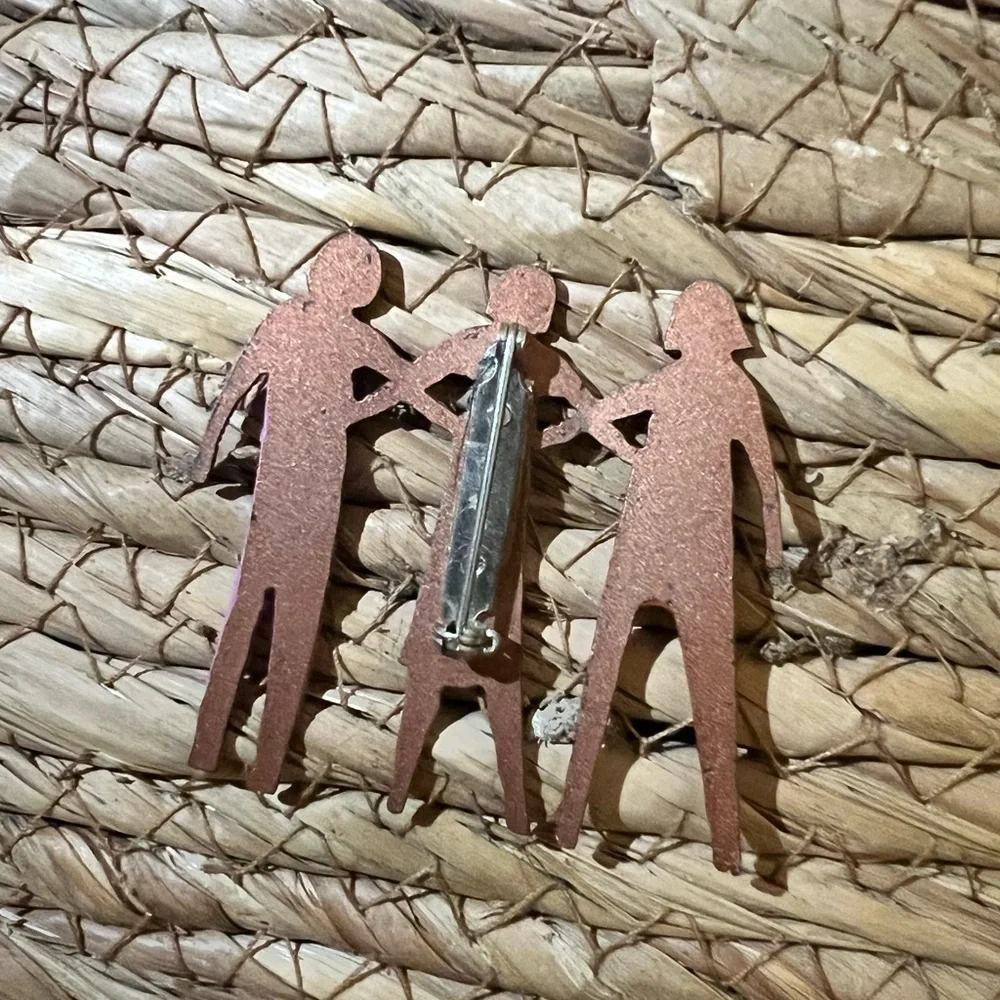 Colorful Trio Figurine Brooch